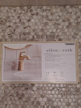 allen + roth Chesler Brushed Gold Single-Handle Bath Faucet